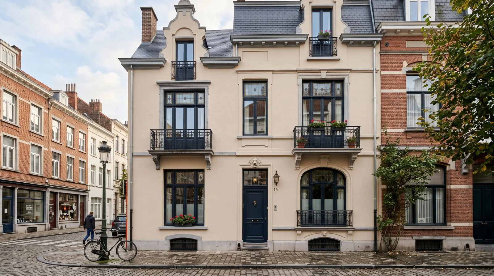 Façade rénovée avec crépi minéral par FLEX&GO à Liège